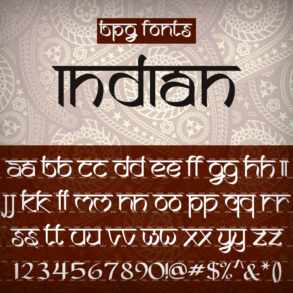 india style fonts